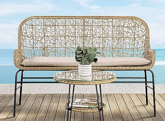 Furniture of America Zalika Patio Bench FM80010NT-BN