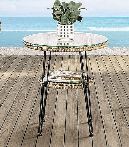Furniture of America Zalika Patio Side Table FM80010NT-T