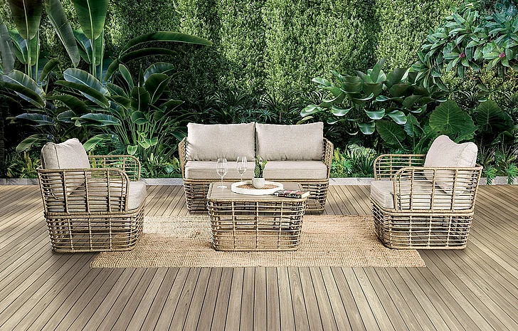 Furniture of America Johari Patio Bench FM80016NT-BN