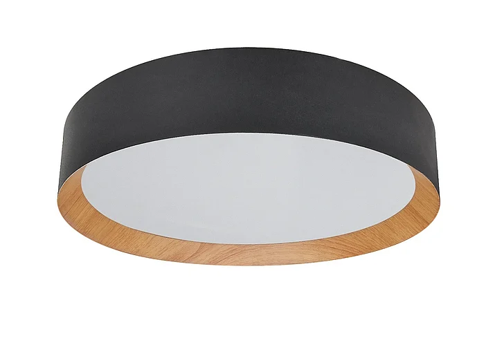 Vinci Lighting Flush Mount in Black Metal Structure Outside/Wood Grain Inside FM9415-BKG