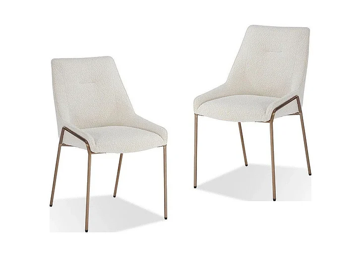 Modus Furniture Winston Upholstered Metal Leg Dining Chair in Cream and Black FMBF63B (Set of 2)