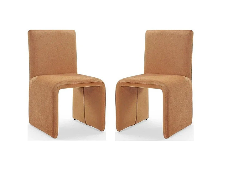 Modus Furniture Winston Fully Upholstered Side Chair in Whiskey Velvet FMBF64B (Set of 2)