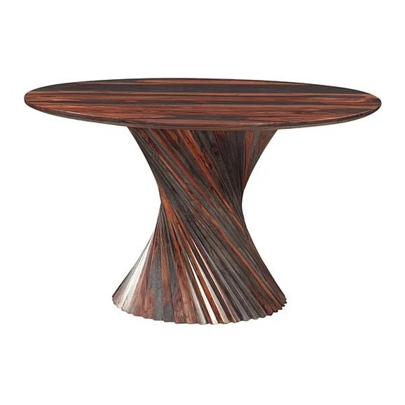 HTD Meridian 48" Round Dining Table with Spiral Base in Capri Sheesham FMD-RD48CS