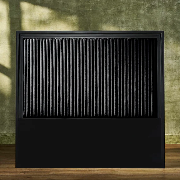 Orchids Lux Home Stanford Leather Queen Headboard in Black FN-5212-6080