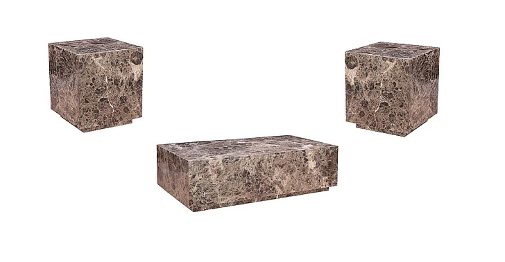 HTD Nile 3pc 50" Coffee Table in Dark Emperador Marble