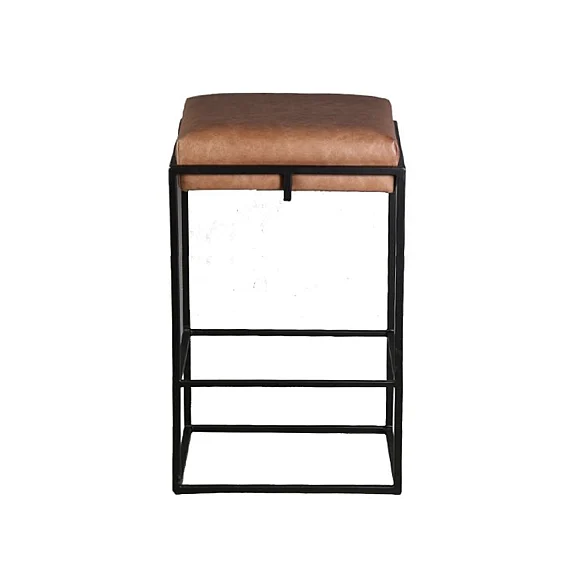 HTD New York 17" Backless Counter Stool in Cognac Top Grain Leather FNY-CST17COG CLOSEOUT PROMO