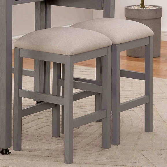 Furniture of America Whitehall Counter Height Stool (Set of 2) in White/Light Gray/Beige FOA3544LG-ST-2PK