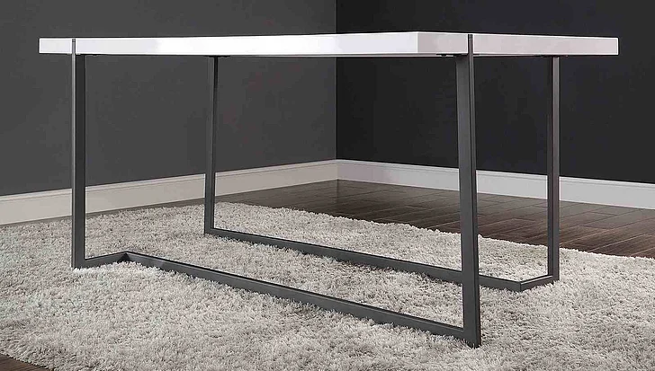 Furniture of America Alisha Dining Table in White/Black FOA3799T-TABLE