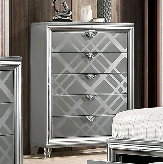 Furniture of America Emmeline Chest in Silver FOA7147C