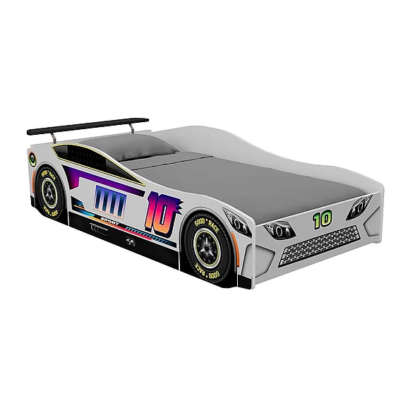 Furniture of America Karsten Car Bed in White FOA7739WH-BED