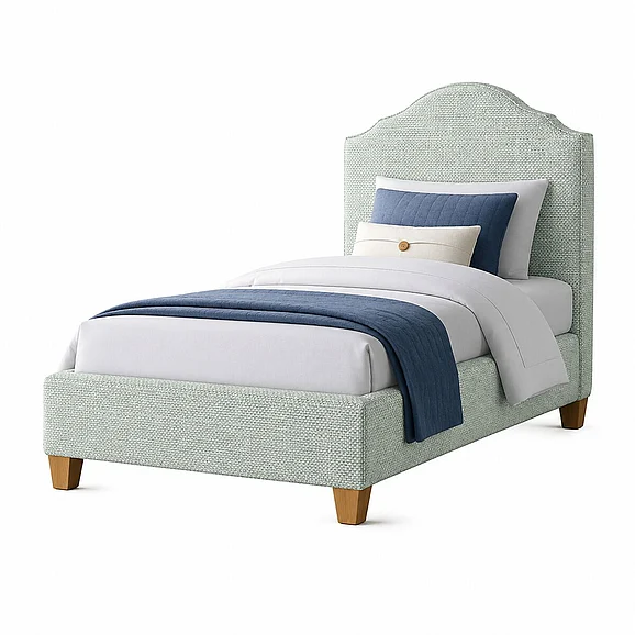 Vaughan-Bassett Twin Upholstered Bed in Forest Green