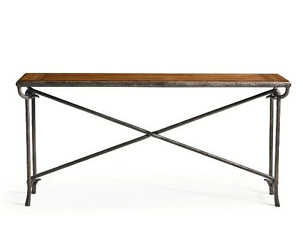 Jonathan Charles JC Casual Forge Iron Console Table in Cast Metal 491318-CMF