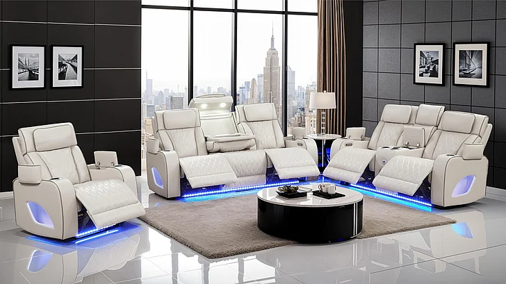 Galaxy Home Fortuner 2pc Living Room Set in Ice