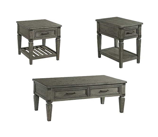 Intercon Furniture Foundry 3pc Coffee Table Set in Pewter