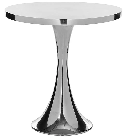Safavieh Galium Aluminum Round Top Side Table in Silver FOX5500A