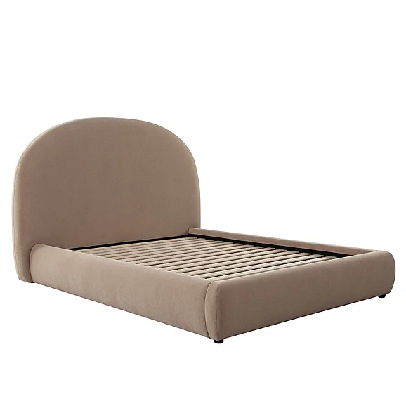 Diamond Sofa Fox Eastern King Bed with Arch Headboard in Camel Performance Velvet FOXCAEKBED