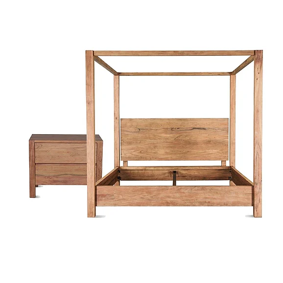 HTD Sedona 2pcs Canopy Bedroom Set in Brushed Acacia