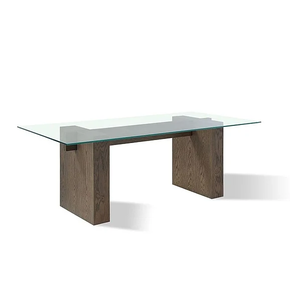 Modus Furniture Oakland Dining Glass Table in Brunette FQBM60