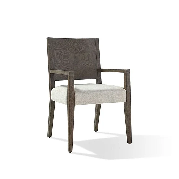 Modus Furniture Oakland Wood Arm Chair in Brunette FQBM64 (Set of 2)