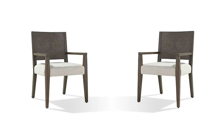 Modus Furniture Oakland Wood Arm Chair in Brunette FQBM64 (Set of 2)