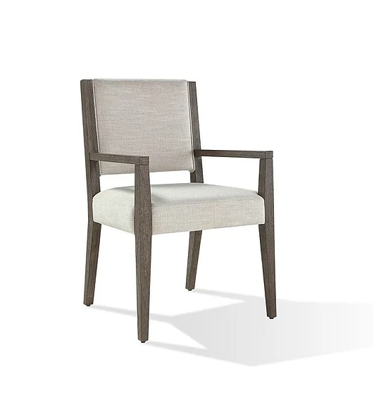Modus Furniture Oakland Upholstered Arm Chair in Brunette FQBM64B (Set of 2)