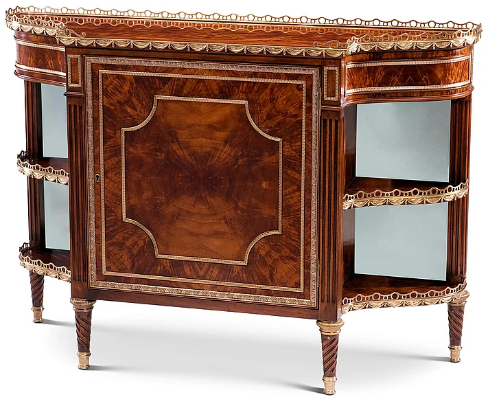 Theodore Alexander Rep.li.ca Mirrored Parisian Chiffonier Decorative Chest in Ramsey Mahogany RE61001