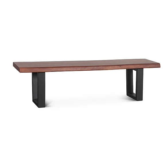 HTD Reed 68" Bench in Light Sequoia with Gunmetal Legs FRD-BN68LS