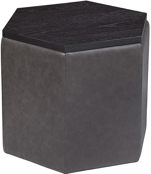 Spectra Home Fresno Bunching Cocktail Ottoman in Parrot Grey CLOSEOUT