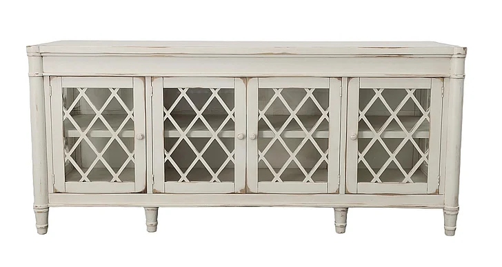 Split Nickel Frost Console w/ Glass V-FROST-CG | COF51