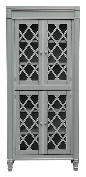 Split Nickel Frost Vitrine w/ Glass V-FROST-VG | COF4VG
