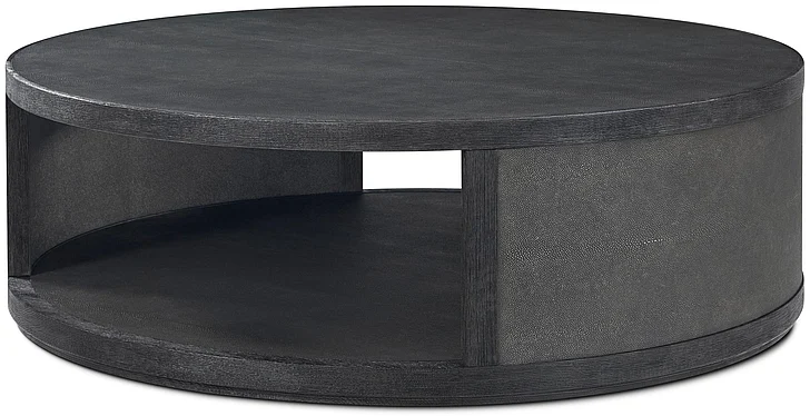 Theodore Alexander Maxwell Small Round Cocktail Table in Obsidian Shagreen TA51254.C403