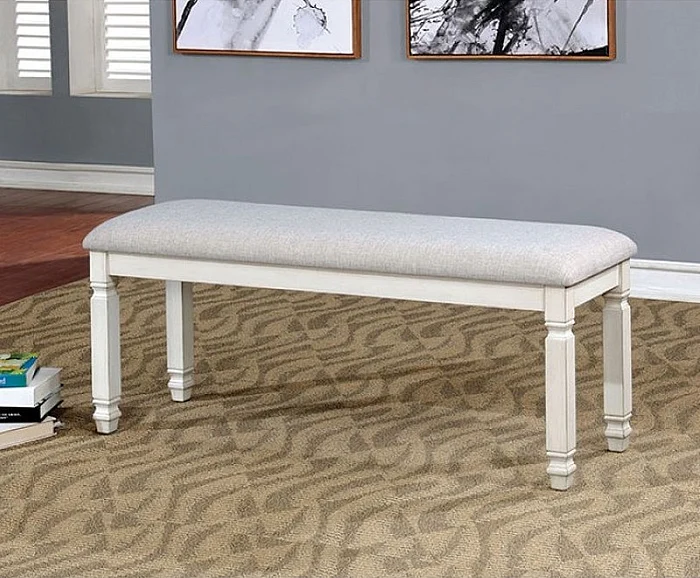 Furniture of America Kaliyah Bench in Antique White CM3194BN