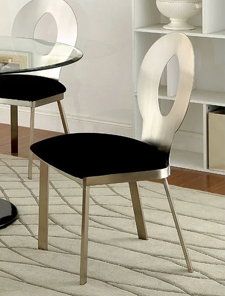 Furniture of America Valo Side Chair in Silver (Set of 2) CM3727SC-2PK
