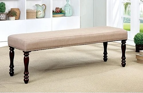 Furniture of America Hurdsfield Bench in Antique Cherry CM3133BN