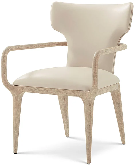 Theodore Alexander Repose Upholstered Dining Arm Chair II (Set of 2) in Grey Oak TA41071.2BGR
