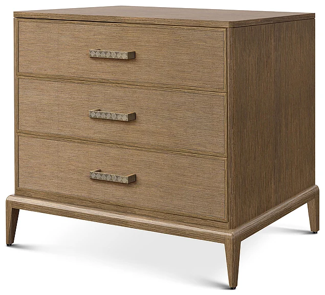 Theodore Alexander Coastal Worth Nightstand with Wallpaper in Tobacco TA60260.C442