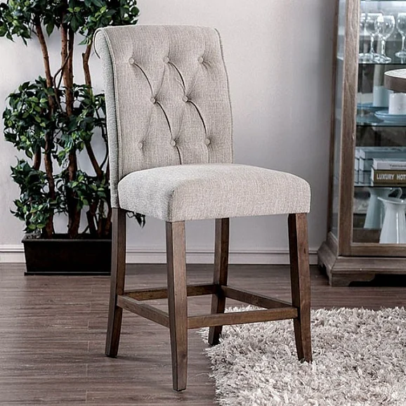 Furniture of America Sania III Counter Ht. Chair in Rustic Oak (Set of 2) CM3564A-PC-2PK