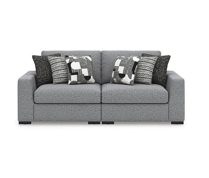 Ashley Furniture Bealton 2pc Sectional Loveseat Set in Salt & Pepper