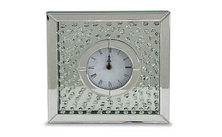 AICO Montreal Table Clock w/Crystal Accents FS-MNTRL-5042