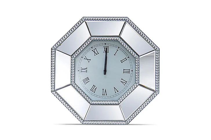 AICO Montreal Octagonal Mirrored Wall Clock FS-MNTRL278