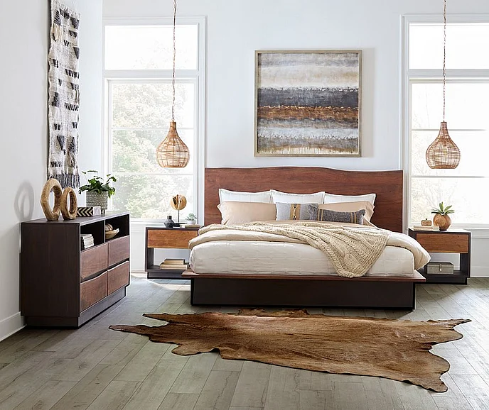 HTD San Marino 2pcs Bedroom Set in Raw Walnut