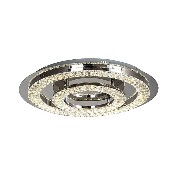 Bethel Double Clear Crystal Ring LED Flush Mount FT24