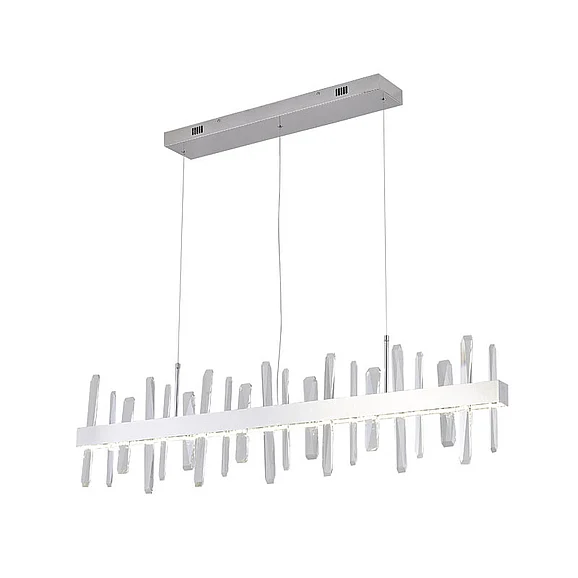 Bethel Chrome Linear Stainless Steel Framed LED Chandelier FT72C47CR