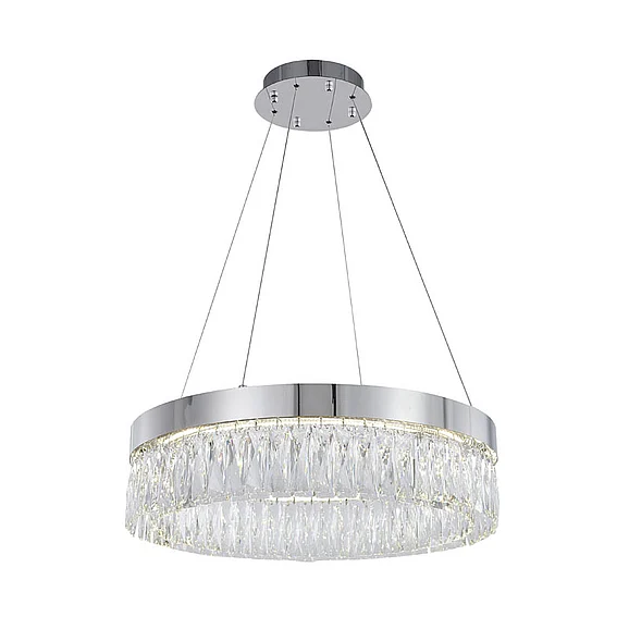 Bethel Round Chrome Frame LED Chandelier FT94C24CH