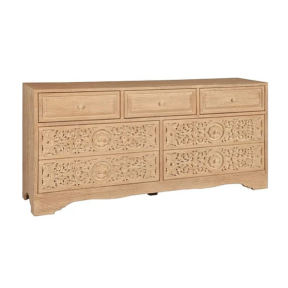 HTD Taj 71" Dresser with Plinth Base in Whitewash FTJ-DR71WW