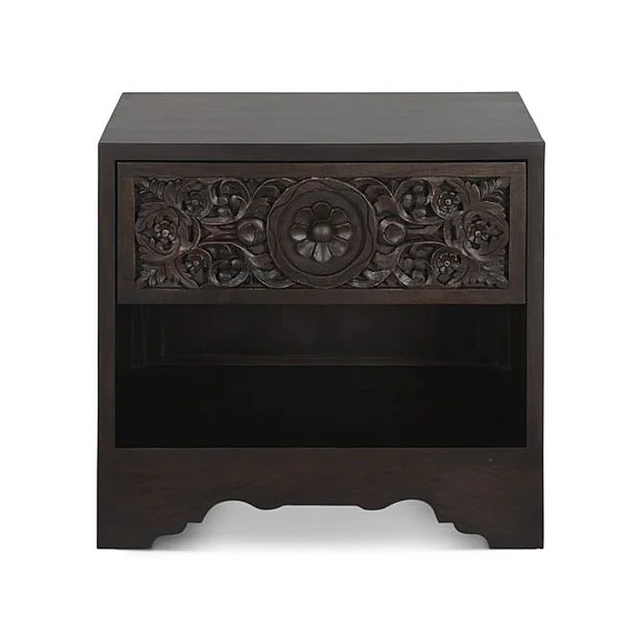 HTD Taj 26" Nightstand with Plinth Base in Vintage Brown FTJ-NCP26VB