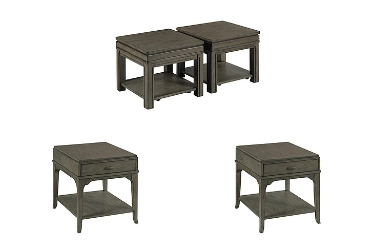 Hammary Nicolette-Hamilton 4pc Rectangular Occational Table Set in Charcoal