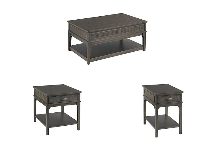 Hammary Serra-Hamilton 3pc Rectangular Occational Table Set in Soft Black