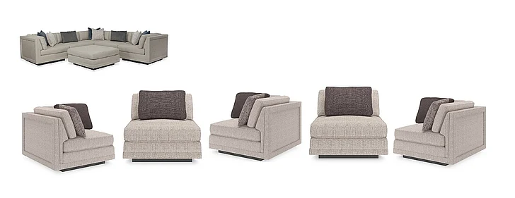 Caracole Intl-Caracole Modern Fusion Edge 5pc Sectional Set