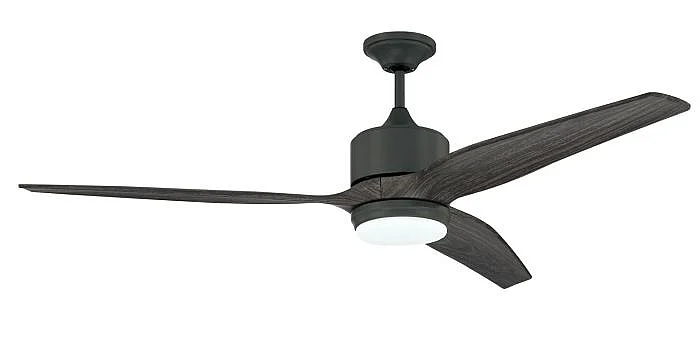 Craftmade Force XL 60" 3-Blade Indoor/Outdoor (Wet) Ceiling Fan in Dark Graphite w/ Greywood Blades FXL60DGT3